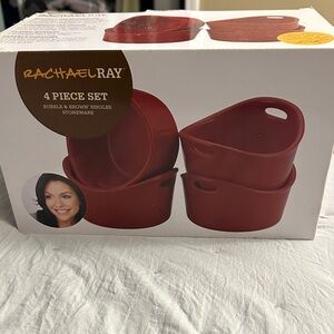 Rachael Ray Red Bubble & Brown 4-Piece Set